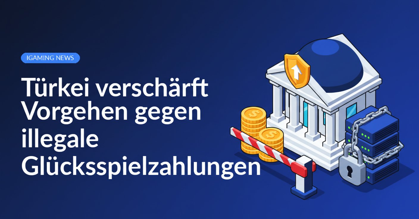 Bankgebäude mit Schild, roter Sperre vor Münzstapel, Server mit Vorhängeschloss im Hintergrund.