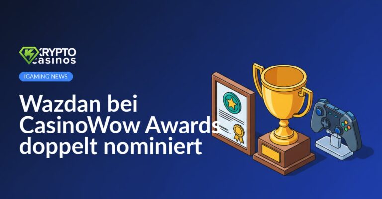 Goldener Pokal auf Sockel, eingerahmte Urkunde und Spielecontroller auf Präsentationsständer vor dunklem Hintergrund.