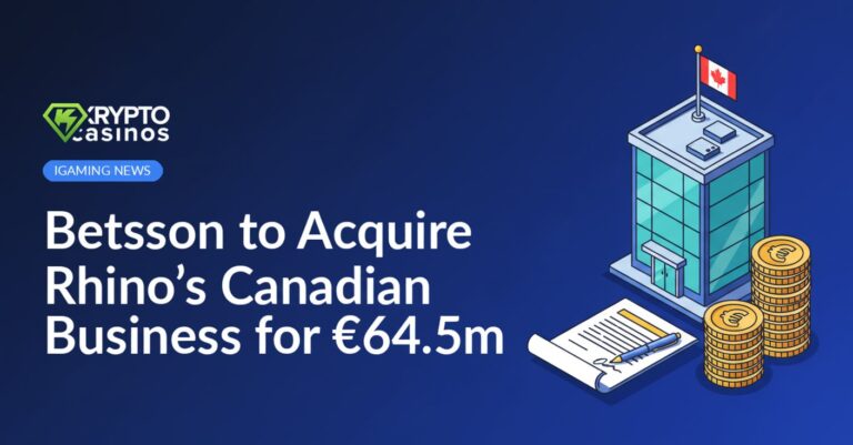 Office building with a small Canadian flag, signed contract with pen, and stack of euro coins on a wooden table.