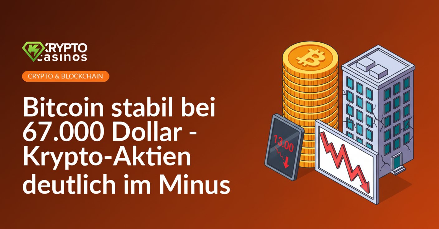 Goldmünzenstapel vor digitaler Preisanzeige, rotes fallendes Kursdiagramm und rissiges Bürogebäude im Hintergrund.