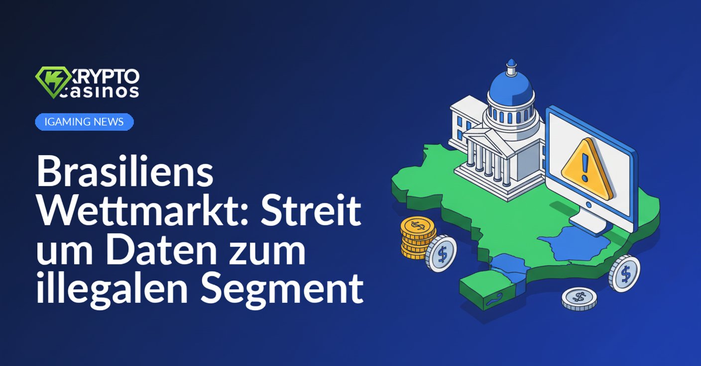 Karte Brasiliens, Regierungsgebäude mit Säulen, Computerbildschirm mit Warnsymbol und Stapel Münzen.