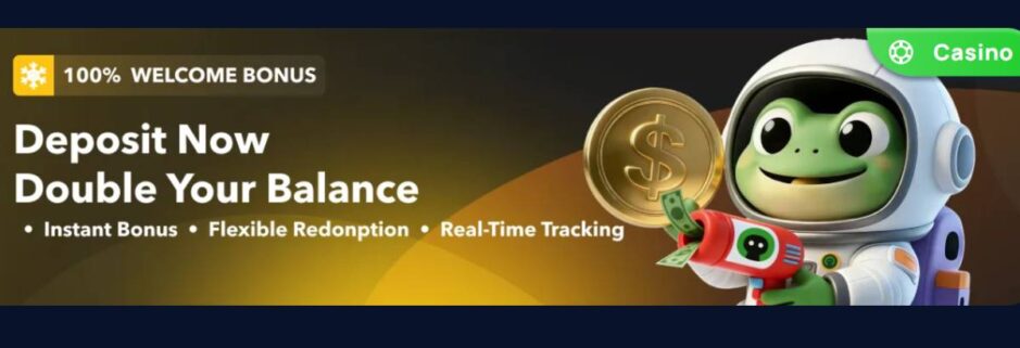 Screenshot of the 100% welcome bonus at Cybet.