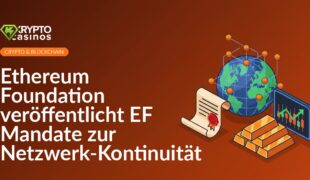 Siegel auf Dokument, Netzwerk-Globus mit Knoten, gestapelte Goldbarren und Preisdiagramm in blau-goldener Farbgebung.