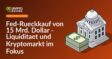 Zentralbankgebäude mit Säulen neben einem Stapel von Anleihezertifikaten mit Dollarzeichen darauf