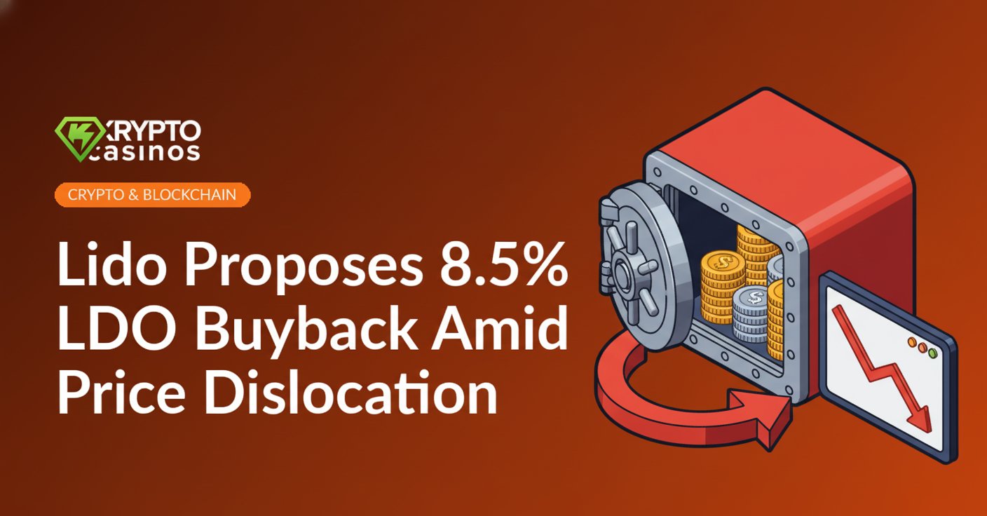 Open treasury vault with stacks of coins, circular arrow around coins, and tilted screen displaying a downward chart.