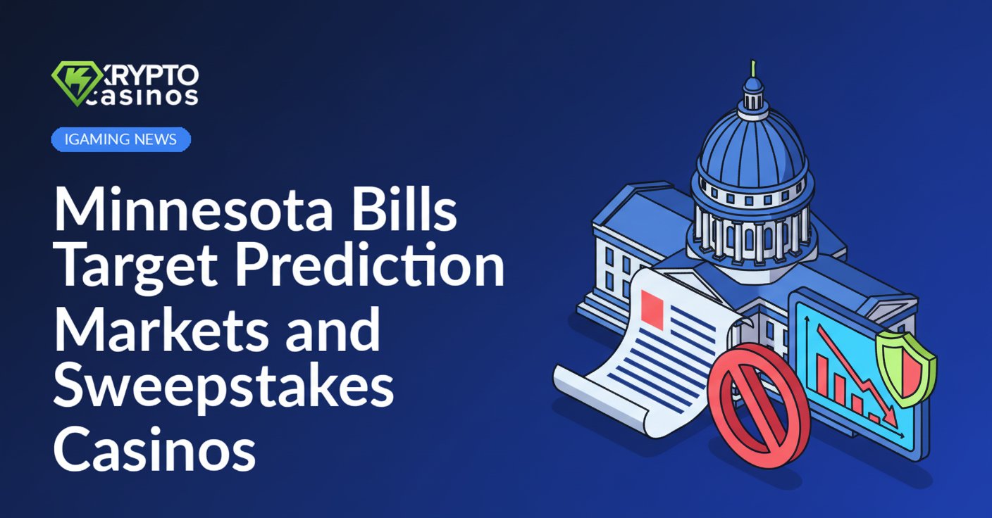 Minnesota capitol building behind legal document with red ban symbol and digital screen showing declining chart with shield icon