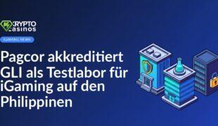 Regierungsgebäude mit Schild, zertifiziertes Laborgebäude und Serverrack mit Schloss vor neutralem Hintergrund.