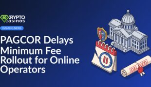 Government building with a shield icon, calendar page displaying a paused clock, and a stamped contract on a blue background.