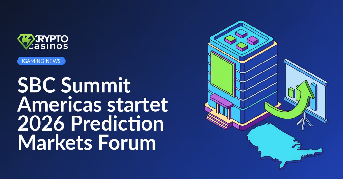 Konferenzgebäude mit großem Banner, Präsentationsbildschirm mit steigendem Balkendiagramm, USA-Karte mit nach oben zeigendem Pfeil