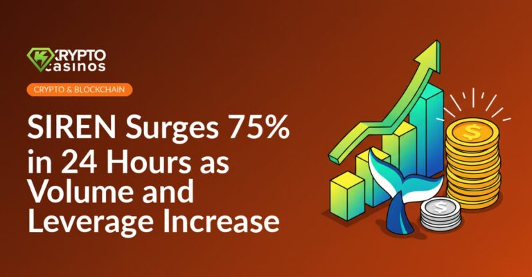Upward bar chart with arrow, stacked coins with motion lines, whale tail beside small coin pile on white background