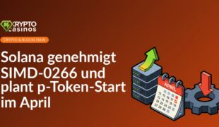 Server-Rack mit grünem Pfeil nach oben, Kalenderseite mit April-Markierung, großes Zahnrad mit rotem Pfeil nach unten