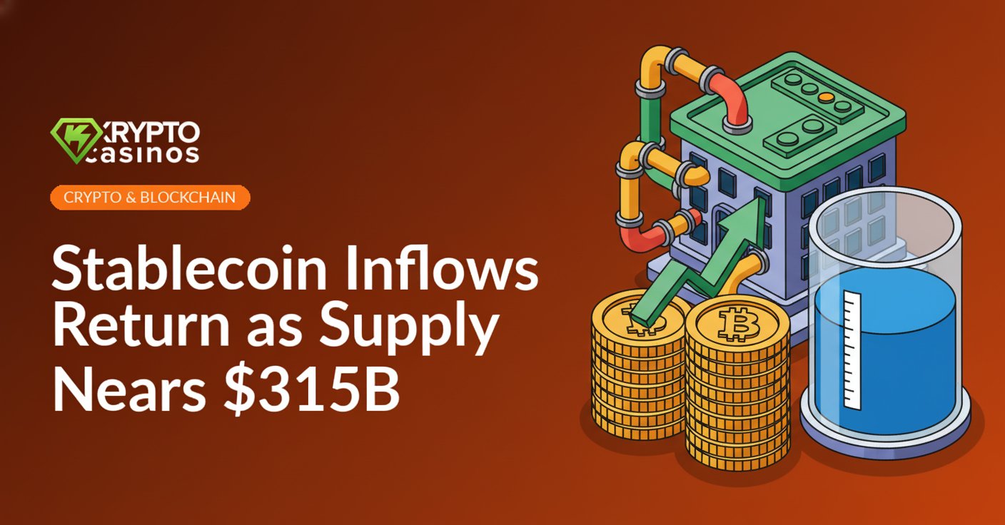 Stack of coins with upward arrow chart, glass tank with level gauge, and exchange building connected by pipes.