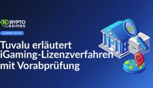 Regierungsgebäude neben gestapelten Papieren mit grünem Haken unter Lupe und Globus mit durchgestrichener Stecknadel.