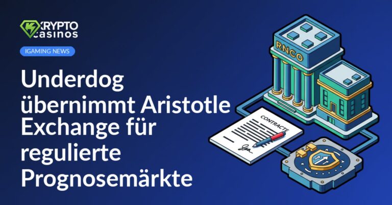 Börsengebäude mit Vertrag und Stift im Vordergrund, dahinter sicherer Tresor mit Schild und Pfeilen.