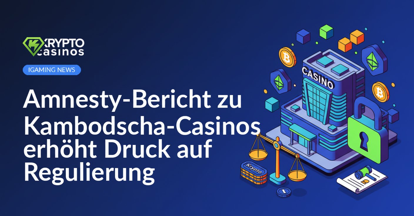 Blick auf beleuchtete Casinos in Phnom Penh bei Nacht, Menschenstrom vor Eingängen, Neonlichter spiegeln Straße