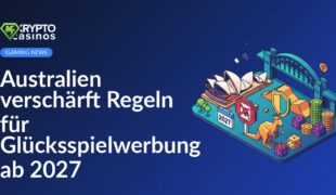 Australische Flagge hinter einem Spielautomat mit einem durchgestrichenen Geldschein auf rotem Hintergrund