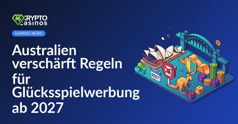 Australische Flagge hinter einem Spielautomat mit einem durchgestrichenen Geldschein auf rotem Hintergrund