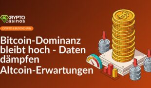 Großer Stapel goldener Münzen auf Podest, kleinere Münzstapel mit roten Pfeilen nach unten, Messanzeige und ungleicher Balkendiagramm