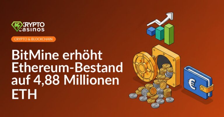 Großer Tresor mit herausfallenden Münzen, aufsteigendes Säulendiagramm mit Pfeil, übergroße digitale Geldbörse im Hintergrund