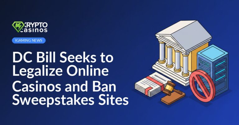 Government building beside a legal document with gavel and a server rack marked with a red prohibition symbol