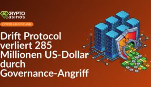 Isometrisches Servercluster mit verbundenen Knoten, gesprengtem Sicherheitsschild und geöffnetem Tresor mit Geldscheinen und Münzen.
