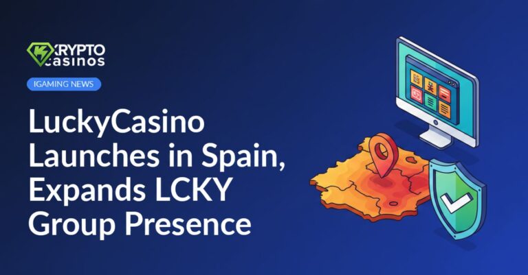 Isometric desktop with casino game screen, 3D Spain map marked with location pin, and shield with checkmark symbol.
