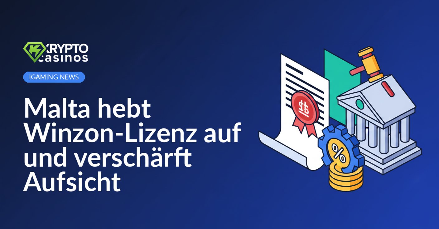 Lizenzdokument mit rotem Stempel, Justizgebäude mit Hammer-Emblem, Münzstapel neben Zahnradsymbol mit Prozentzeichen