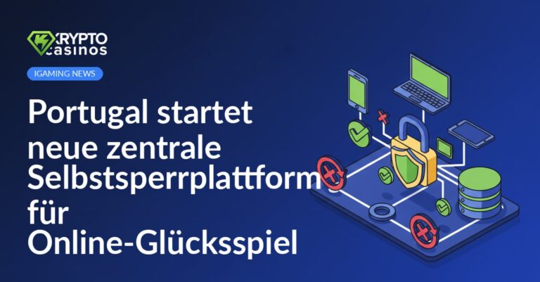 Computerbildschirm mit Website zur Selbstsperrung, daneben Stoppschild und Hand, die Stoppzeichen zeigt.