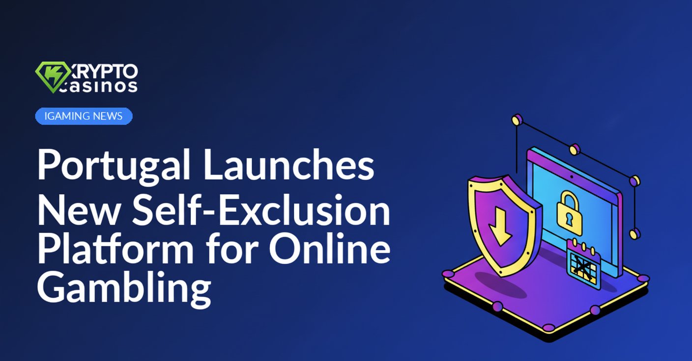 Computer screen displaying a website with a "Self-Exclusion" button, Portugal flag icon, and online gambling symbols.