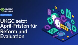 Uhr mit hervorgehobenen April-Daten vor britischer Flagge und Dokumenten mit Text und Grafiken im Hintergrund