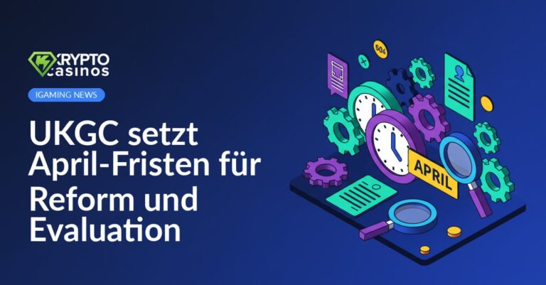 Uhr mit hervorgehobenen April-Daten vor britischer Flagge und Dokumenten mit Text und Grafiken im Hintergrund