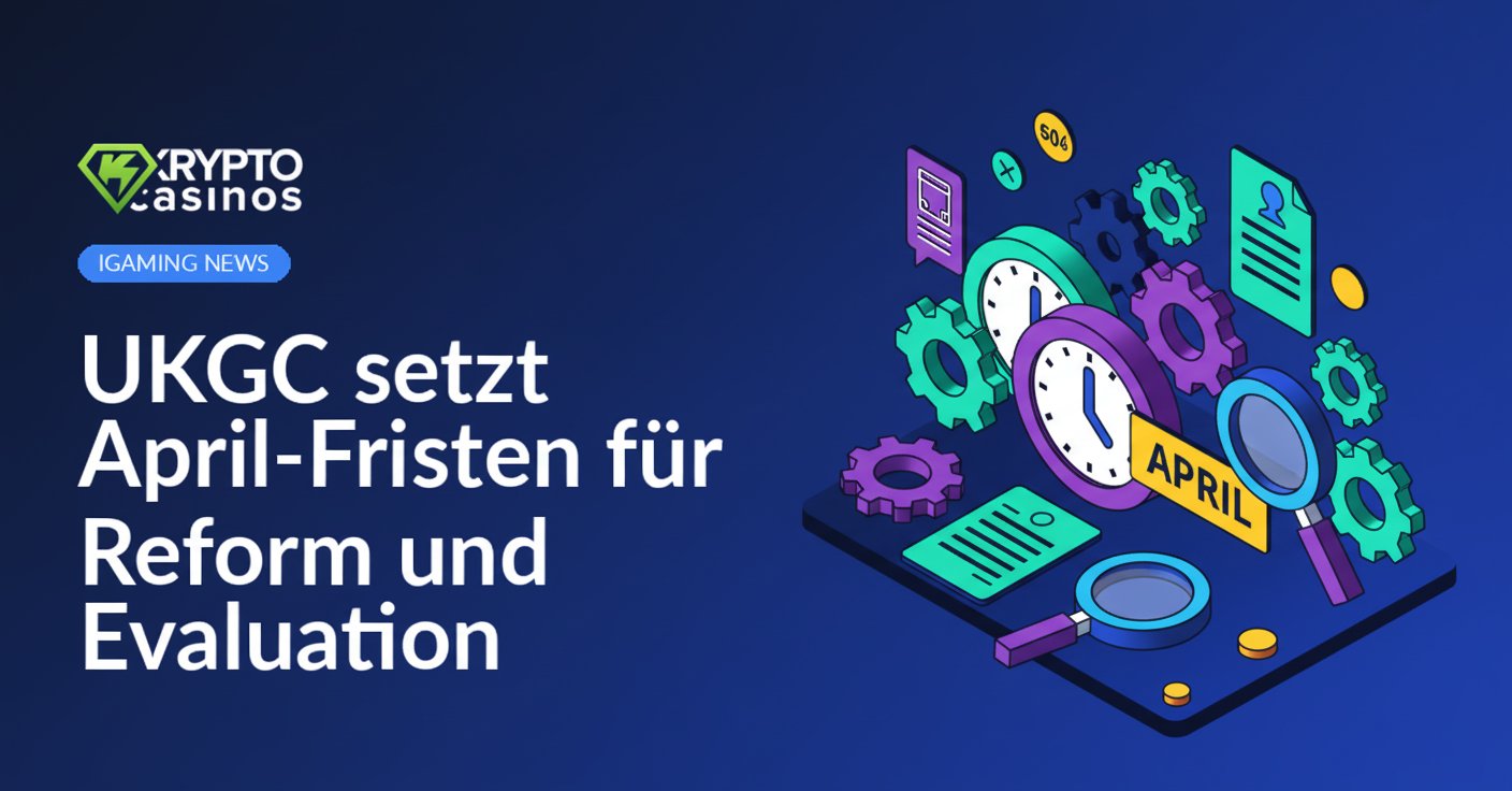 Uhr mit hervorgehobenen April-Daten vor britischer Flagge und Dokumenten mit Text und Grafiken im Hintergrund