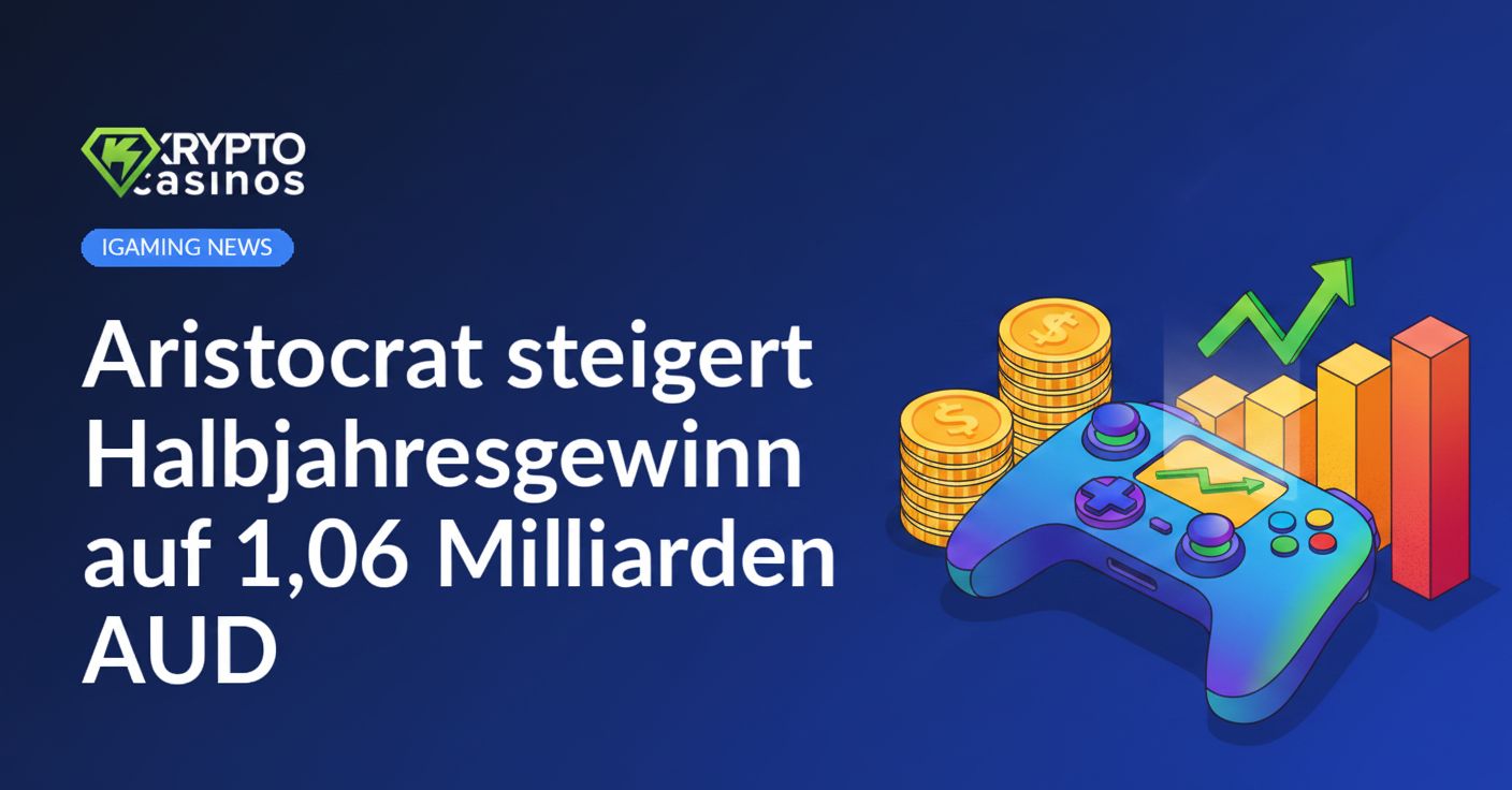 Spielcontroller vor Bildschirm mit aufsteigendem Diagramm, gestapelte australische Münzen und bunte Balkendiagramme.