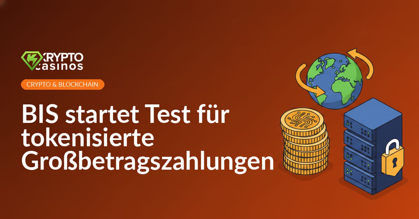 Globus mit verbindenden Pfeilen, Stapel digitaler Zahlungstoken mit Schaltkreis-Muster, sicherer Serverturm im Hintergrund