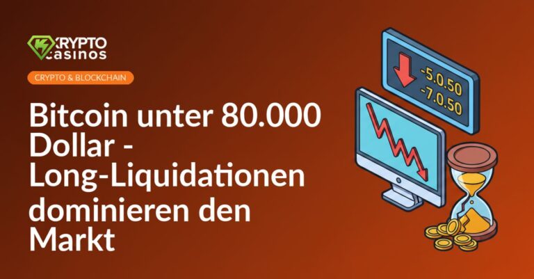 Digitales Kursbrett mit rotem Abwärtspfeil, Monitor mit fallendem Chart und zerbrochene Sanduhr, aus der Münzen fallen.