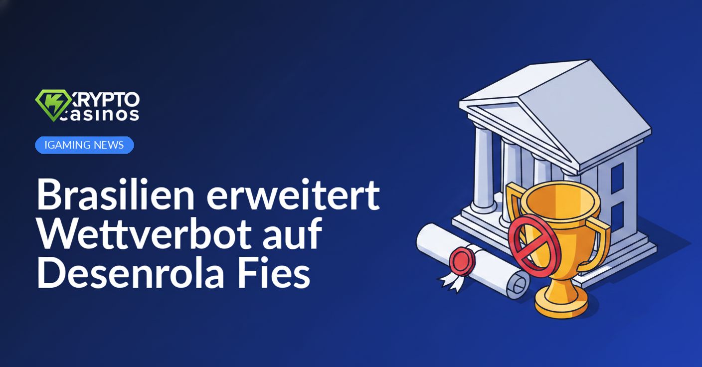 Regierungsgebäude mit Säulen, Schriftrolle mit Siegel und Trophäe hinter rotem Verbotsschild.