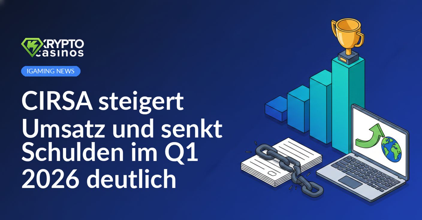 Aufsteigendes Balkendiagramm mit Pokal, zerbrochene Kette auf Dokumentenstapel, Laptop mit Wachstums- und Globussymbol.