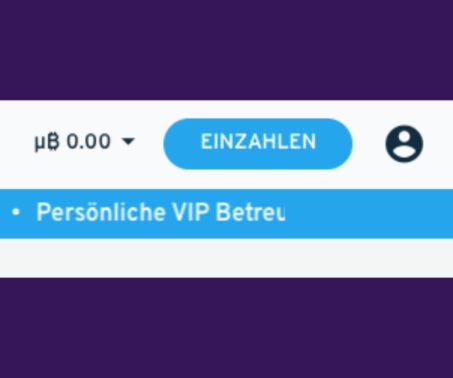 Das Bild zeigt bei Cryptorino Deutschland den Button zur Einzahlung im Profil