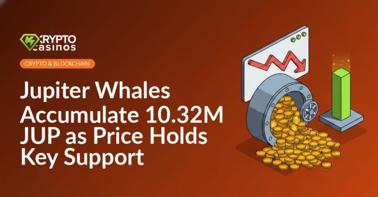 Vault spilling gold coins beside a falling red arrow chart and a raised platform holding a green price bar.