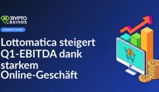 Aufwärtstrend Balkendiagramm mit Pfeil, Desktop-Computer mit Einkaufswagen-Symbol, wachsender Münzstapel daneben