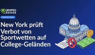New Yorker Staatskapitol, offizielles Dokument mit rotem Verbotssymbol, Smartphone mit Sportfeld und Dollarzeichen.