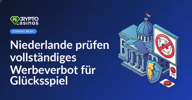 Regierungsgebäude mit Werbetafel, Verbotssymbol und zerbrochenem Schild mit rot gestempeltem Dokument.