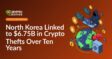 Dark hooded figure typing on laptop with digital padlock and cryptocurrency symbols floating around.