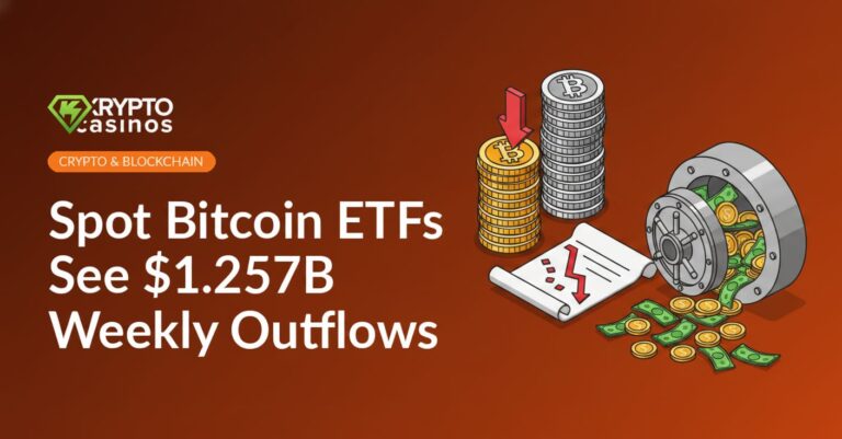 Stack of coins with red downward arrow, document displaying declining chart, open vault spilling coins onto surface