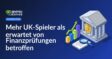 Balkendiagramm mit hervorgehobenen Balken, Stapel Dokumente mit Lupe, Regierungsgebäude mit Schildsymbol im Hintergrund