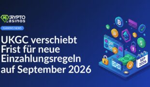 UKGC-Logo vor Kalender mit hervorgehobenem Monat September 2026 und Symbolen für Einzahlung und Regeln