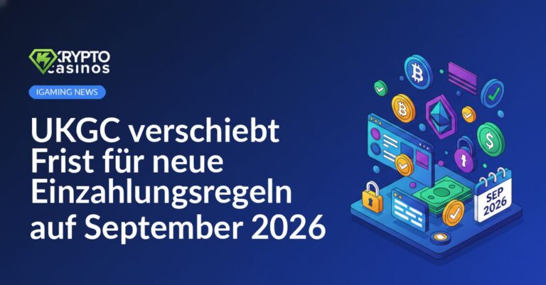 UKGC-Logo vor Kalender mit hervorgehobenem Monat September 2026 und Symbolen für Einzahlung und Regeln