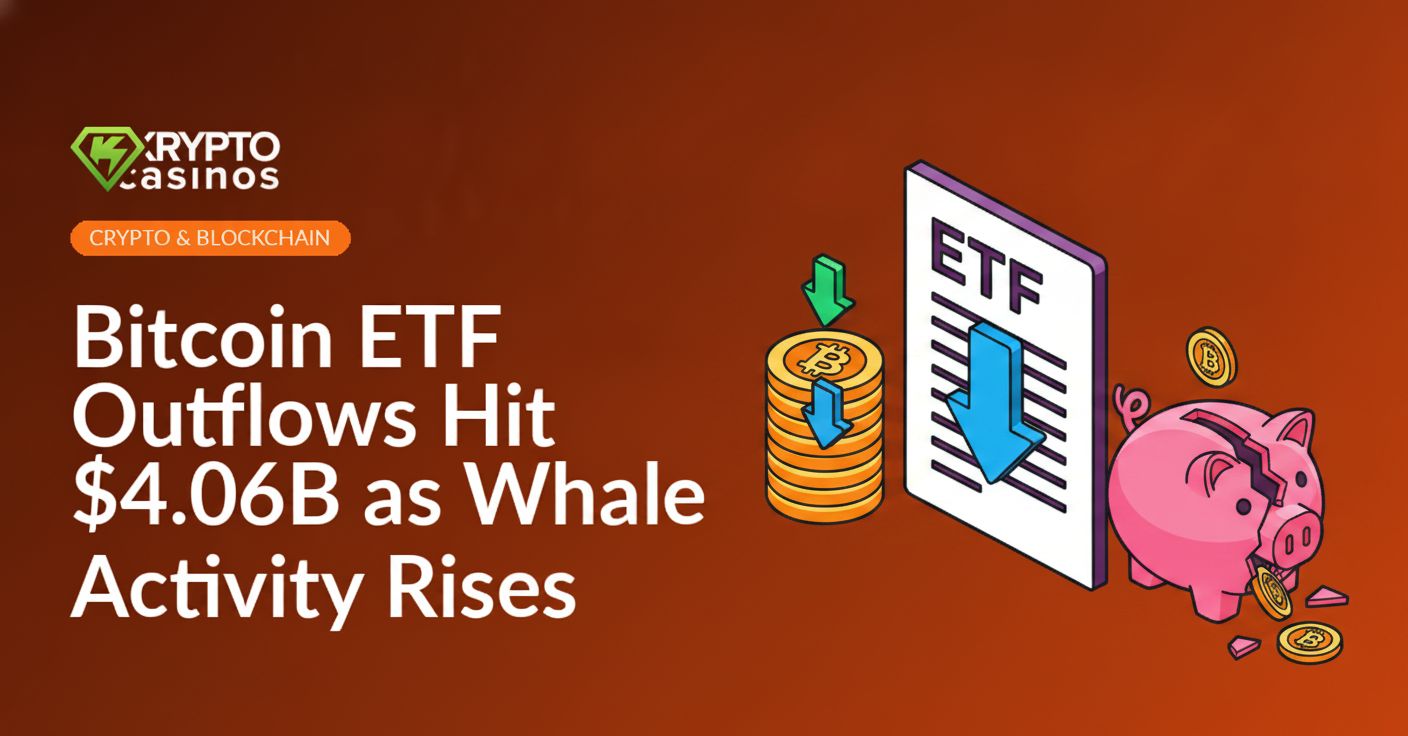 ETF document with red downward arrow, stacked coins with blue transfer arrows, and a cracked piggy bank on white background