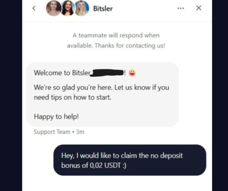 Um einen No Deposit Bonus zu aktivieren, muss dieser im Live Chat angefragt werden.