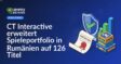 Offizielle Urkunde mit rotem Stempel, Schild mit grünem Häkchen, Spieleboxen neben aufsteigendem Balkendiagramm.